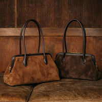 Sac à main vintage en cuir pour femme, bordeaux, en daim, avec fermoir Kisslock, poignée supérieure, sac de soirée, sac fourre-tout quotidien, logo personnalisé, vente en gros, OEM
