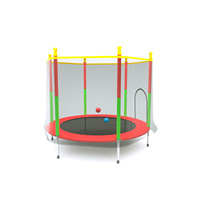 Trampolín Redondo de 10 pies, 12 pies y 14 pies para Exteriores con Red de Protección, Seguro y Suave para Niños y Adultos