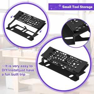 Estante de Almacenamiento para Destornilladores de Metal Resistente, Kit de Herramientas Multifuncional de Escritorio, Negro, para Exteriores, Baño y Cocina - Product Image 3