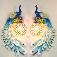 Applique Murale Moderne en Forme de Paon, Culot E27, LED, pour Chambre, Escalier et Hôtel