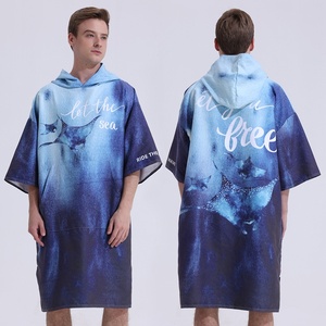 Serviette de bain en microfibre imprimée sur mesure à motif de dessin animé à séchage rapide <span class=keywords><strong>poncho</strong></span> à capuche personnalisé manches de poche <span class=keywords><strong>peignoir</strong></span> à langer <span class=keywords><strong>surf</strong></span> - Product Image 5
