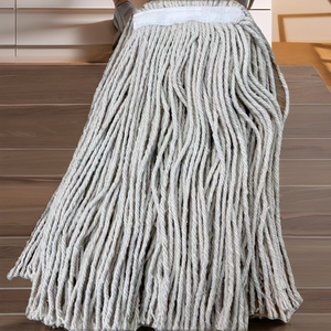 Heavy Duty Commercial Aluminum String Cut End Cotton Clip Mop Head Replacement Self-Wringer Extendable Handle for Restaurant - Product Image 2