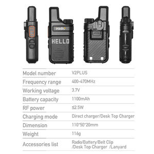 <span class=keywords><strong>Iradio</strong></span> V2 Plus 80 canaux CH 2.5W puissance analogique pour Radio portable bidirectionnel UHF/VHF DMR jambon talkie-walkie - Product Image 5
