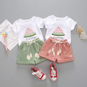 Conjuntos de ropa de Boutique para niños y niñas, ropa con Estampado de sandía de dibujos animados bonitos, verano, 2021 - Product Image 1