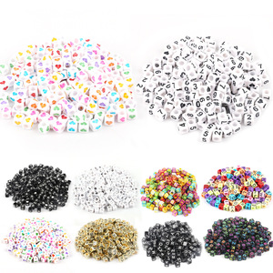 Cuentas Acrílicas con Números y Letras <span class=keywords><strong>Inglesas</strong></span>, Cuentas Sueltas para Manualidades Infantiles, Accesorios para Joyería, Forma Cuadrada, Blanco/Multicolor - Product Image 3