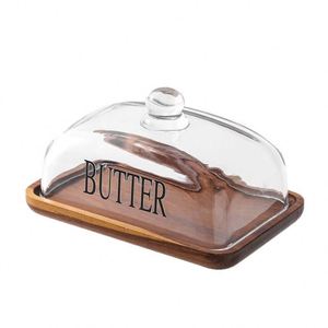 Assiette de présentation en bois et verre transparent pour gâteaux et desserts, pour la mise en table occidentale, commerce transfrontalier - Product Image 5