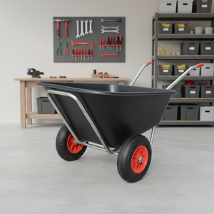 Tweewielige kruiwagen met gemakkelijke manoeuvreerbaarheid en stabiele lastverdeling, grote kunststof bak WB9610 - Product Image 2