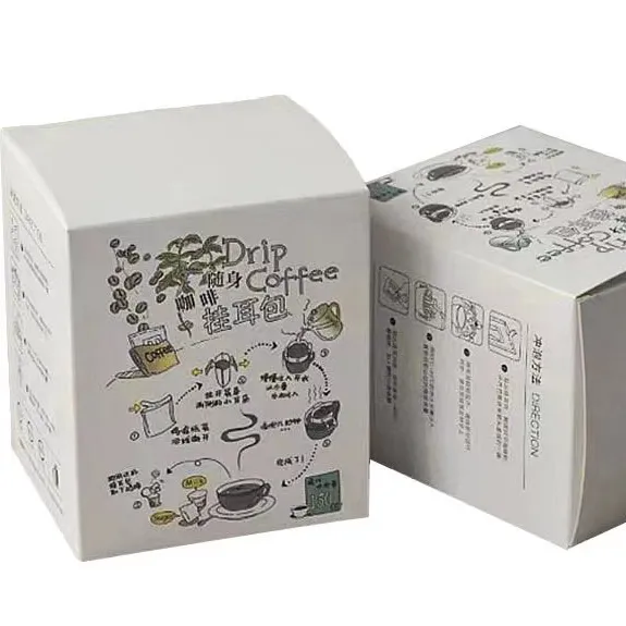 Caja de granos de café, jugo de Ginseng filtrados, café de oreja colgante fresco