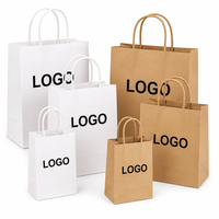 Sacs en papier kraft personnalisés avec logo imprimé, fond brun, grand format, recyclables, résistants, épais, avec corde, pour la livraison de nourriture, de thé et de café