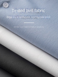 <span class=keywords><strong>Chemise</strong></span> <span class=keywords><strong>Homme</strong></span> Haut de Gamme Style Italien Couleur Unie Sergé Décontractée Manches Longues Fermeture Simple Boutonnage Col Montant Anti-Boulochage Luxe Léger - Product Image 3