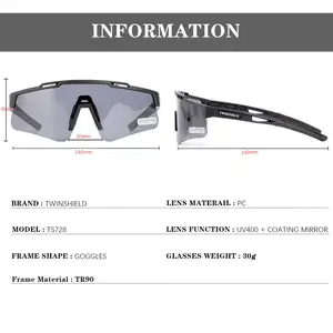 2024 marka 9406 TWINSHIELD yürüyüş koşu balıkçılık sürüş yol bisikleti logo markalaşma ile spor gözlükler erkekler polarize güneş gözlüğü