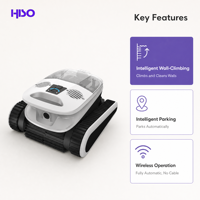 Robot de nettoyage de piscine sans fil 10400mAh, autonomie de 3h, escalade automatique des parois, double filtre, IP68, pour piscines en béton et en carrelage