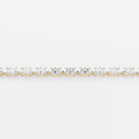 Bracelet chaîne tennis tendance TELULA pour femme en or massif 14 carats avec diamant ovale de laboratoire certifié IGI couleur D blanc
