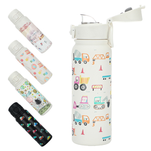 SilverJet Stainless Steel Kids Water <b>Bottle</b> 500Ml Vacuum Insulated With <b>Straw</b> And Lid Back To School Travel Use - Product Image 4
