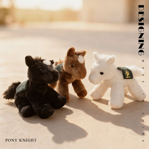 Mini caballo de simulación blanco muñeco de peluche decoración colgante Linda mascota juguete suave caballo enano negro Animal relleno juguete de peluche - Product Image 4