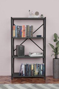 Bookshelf with Steel Frame 4 Tier Storage Rack with Adjustable Feet for Living Room Kitchen Office - Product Image 4
