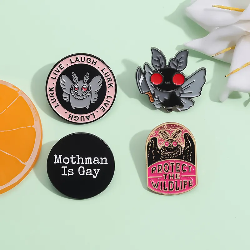 Unique Mothman Design Enamel Pins - Animal Cartoon Brooches Lapel Badge LGBT Pride Jewelry for Backpack Clothes