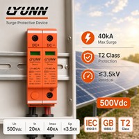 Parafoudre Solaire Photovoltaïque AC DC SPD 20KA 40KA 2P 4P 2 Pôles 4 Pôles T2 500V 600V 800V 1000V 1200V Dispositif de Protection Contre les Surtensions