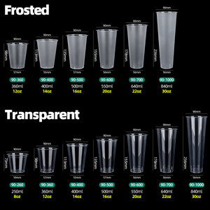 Ly trà sữa in ấn tùy chỉnh, ly nhựa dùng một lần 16oz, ly nhựa cứng mờ PP, ly bia, ly trà sữa trân châu có nắp - Product Image 2