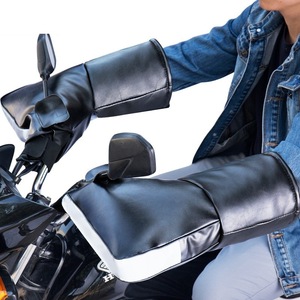 Guantes de Motocicleta Impermeables de Cuero PU <span class=keywords><strong>para</strong></span> Invierno, Cubre Manillares con Tira Reflectante <span class=keywords><strong>para</strong></span> Conducir - Product Image 1