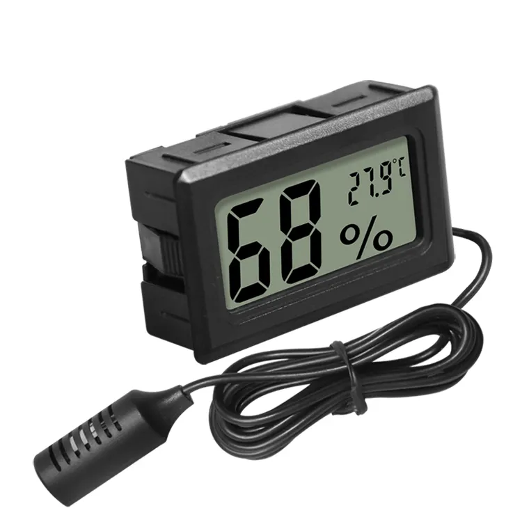 Humidity Temperature Meter with Probe for Reptiles Mini LCD Digital Thermometer Hygrometer