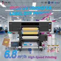 Middle Business 6.8 ㎡ Machine d'impression haute vitesse avec 4 têtes d'impression I1600, imprimante UV DTF rouleau à rouleau pour étiquettes en cristal avec laminage