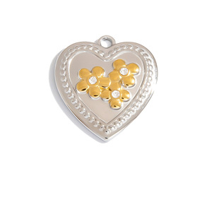 จี้ห้อยคอรูปทรงต่างๆ สีทอง เงิน สแตนเลส ประดับด้วยผีเสื้อ ดอกไม้ ไข่มุก สำหรับทำเครื่องประดับ DIY แฟชั่นสำหรับทุกเพศ - Product Image 3