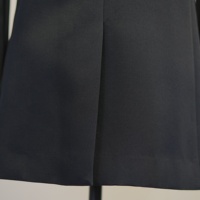 Blazer pour femme à revers cranté, simple boutonnage, manches bouffantes, 100% polyester, noir, taille ajustée, veste de costume formelle de bureau