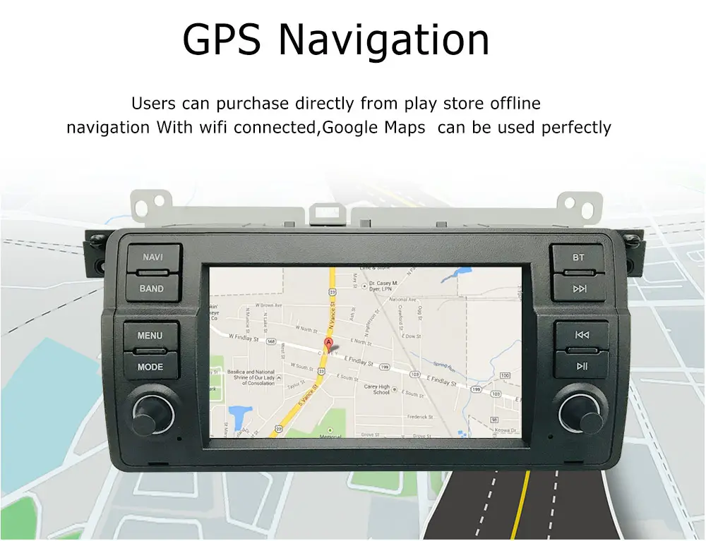 7 pouces 2 din android système écran capacitif GPS Navigation audio lecteur DVD de voiture pour bmw e46 carplay