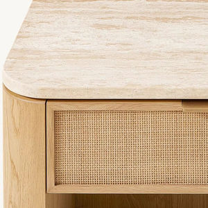 Buffet rétro en bois massif, petit salon, armoire de rangement en rotin simple, armoire de rangement domestique, table de chevet de chambre à coucher - Product Image 3