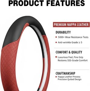 Funda para Volante Ultrafina en Forma de D, de Cuero Acolchado, Transpirable, con Agarre Mejorado y Resistente al Desgaste para Model 3 y Model Y - Product Image 4