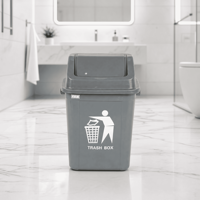 Mini poubelle compacte en PEHD avec couvercle à bascule, portable, écologique, 20-60L, pour intérieur/extérieur, avec capteur, pédale de tri et fixation murale
