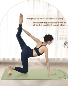 Expert Fitness Esterilla de Yoga de goma PU semiredonda Antideslizante Absorción de impactos con bolsa de estudio en casa silenciosa 5mm de espesor - Product Image 3