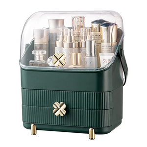 Large drawer large space transparent waterproof cover clear plastic makeup organizer cosmetics kit jewelry storage box