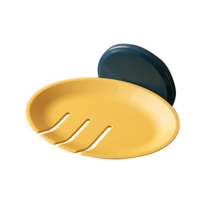 Caja de jabón con ventosa montada en la pared, soporte de jabón para ducha en casa, contenedor, estante de drenaje, jabonera para baño, inodoro - Product Image 1