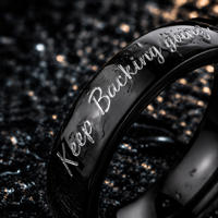 Bague JLM en acier inoxydable noir de haute qualité, gravée avec le message « Keep Going », bijou inspirant, cadeau inspirant
