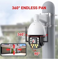 8 Inci WiFi 5MP 4K Audio Dua Arah IP66 50X Zoom Optik CMOS Penglihatan Malam Deteksi Manusia Keamanan Luar Ruangan Kartu SIM 4G Kartu Memori