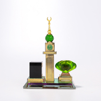 Souvenirs islamiques en gros, modèle de la tour de l'horloge de la Mecque en cristal, cadeaux en vrac pour le Hajj, l'Omra, le Ramadan, l'Aïd Moubarak, MH-519