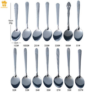 6 pièces/8 pièces/10 pièces/<span class=keywords><strong>12</strong></span> pièces Logo personnalisé échantillon gratuit pas cher prix 410 miroir polonais indonésie <span class=keywords><strong>en</strong></span> acier inoxydable ensemble de couverts ensemble de cuillère - Product Image 3