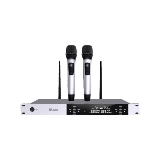 T High Quality Microfonos Classic Wireless Microphone Dual Channel Cordless Professional Wireless Microphones for Stage