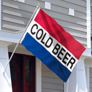 Прямая Продажа с завода, рекламный логотип на заказ, 3 Х5 футов, полиэфирные двухсторонние флаги, наружная реклама, флаги для холодного пива, баннер - Product Image 2