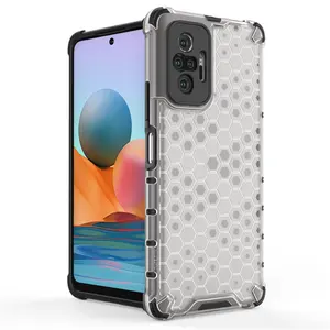 Honeycomb Translucent Square Airbag Anti-drop Cellular Cell Phone Case Shockproof TPU PC Mobile Cover Case For Xiaomi 11T