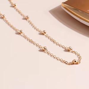 Collar Gargantilla con Cadena de Bolas Chapada en Rodio, Joyería Fina Minimalista para Uso Diario de Mujer - Product Image 2