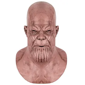 Topeng Halloween masker lateks Thanos properti pesta halloween topeng pesta Cosplay