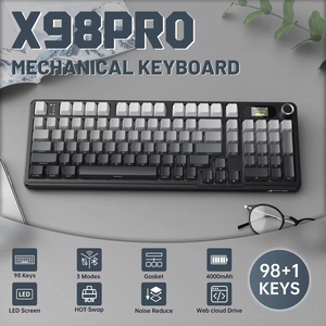 คีย์บอร์ดเกมมิ่งไร้สาย ATTACK SHARK X98 PRO แบบ Tri-Mode, Hot Swappable, หน้าจอสี TFT และปุ่มควบคุม, ไฟ RGB Backlit, 98 ปุ่ม - Product Image 3