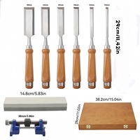 Outil de tournage sur bois, ensemble de 8 pièces avec manche en hêtre, coffret en bois, ciseaux à bois, couteau de sculpture sur bois