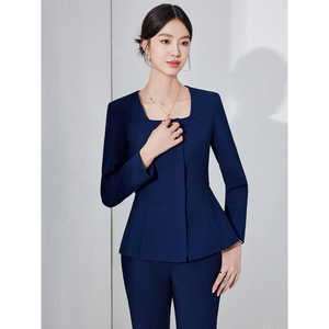 Women's Black Suit Set Full Sleeve Formal Anti-Wrinkle Spring Work Uniform - Product Image 3
