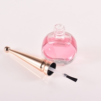Couleur de logo personnalisé de luxe pour bouteille de vernis à ongles en gel de 13ml bouteille en verre vide et réutilisable avec brosse et bouchon base scellante pour vernis à ongles