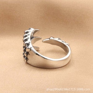Dragon Claw <b>Ring</b> Stainless Steel Men's Punk Retro <b>Silver</b> Animal Shape Jewelry Gift - Product Image 5