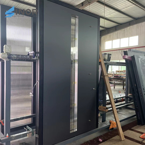 Porte d'entrée en verre moderne avec cadre en aluminium et panneau en verre trempé pour maison et appartement contemporains - Product Image 4